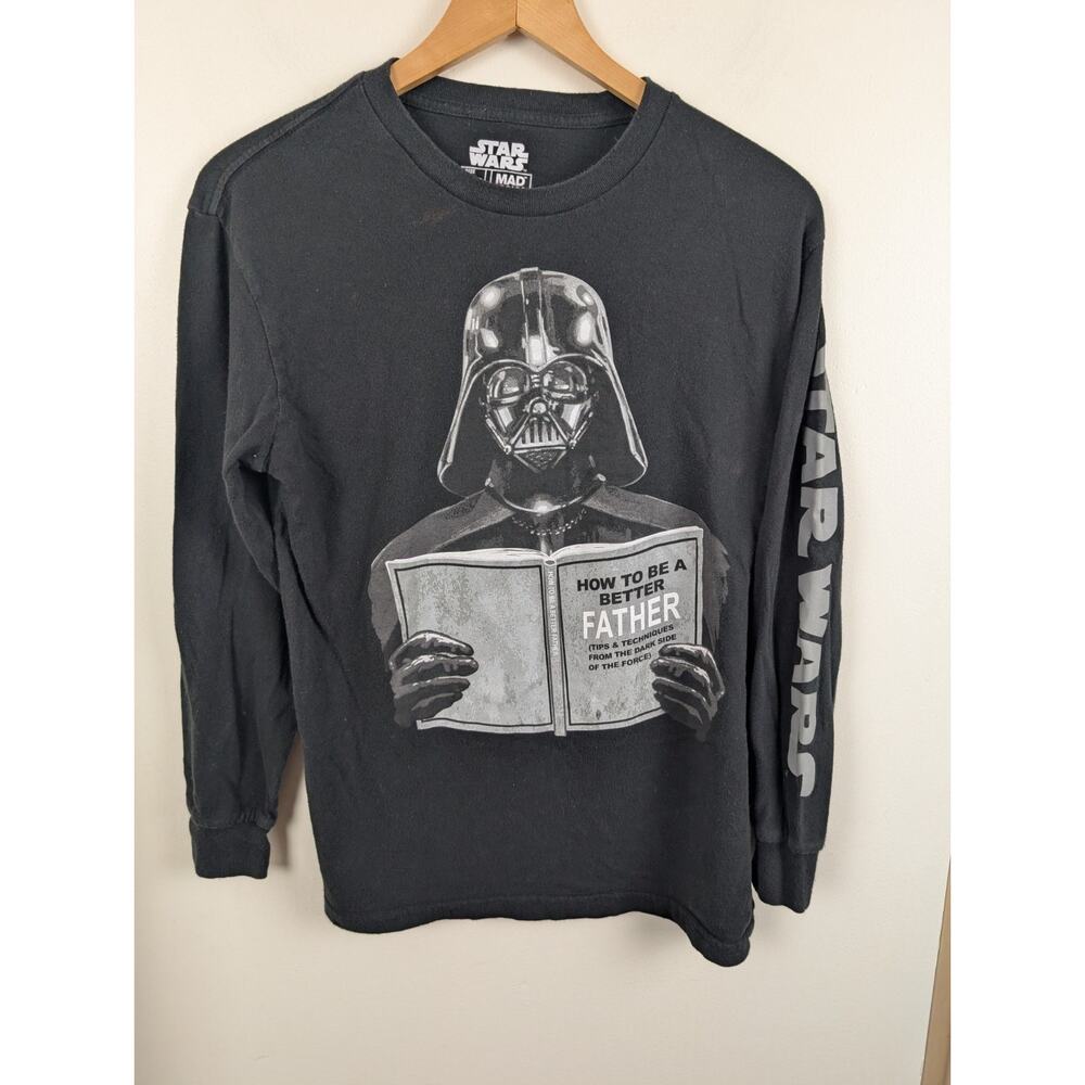 Darth Vader Mens Small How To Be A Better Father Long Sleeve Tee Shirt Black S